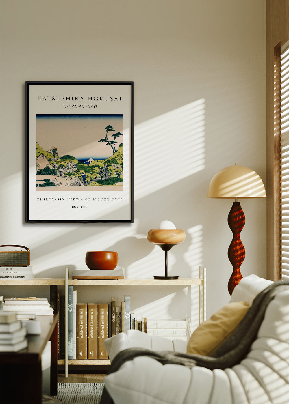 Japoński krajobraz z Mount Fuji autorstwa Hokusai