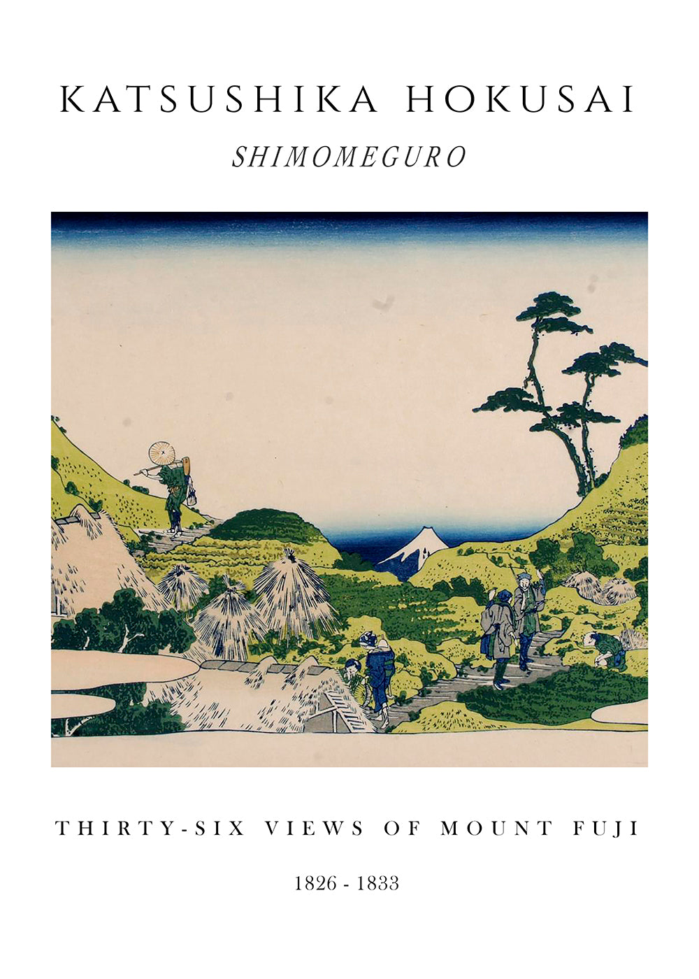 Japoński krajobraz z Mount Fuji autorstwa Hokusai