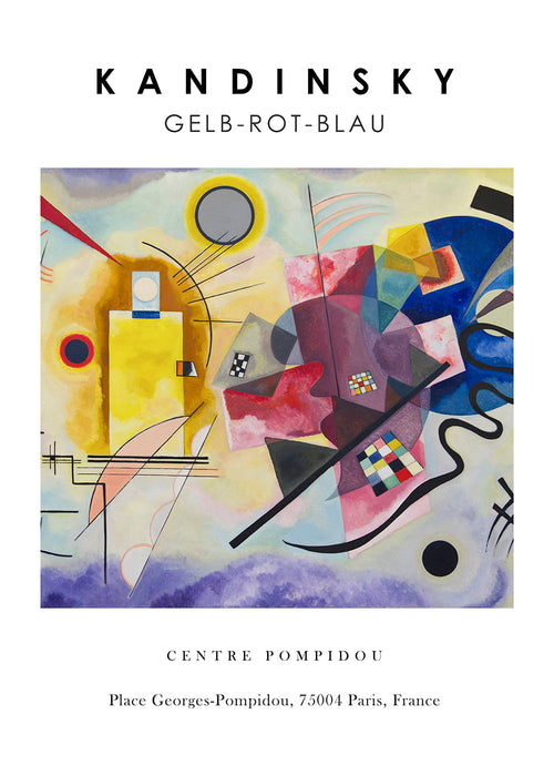 Obraz abstrakcyjny w stylu Kandinsky z formami geometrycznymi