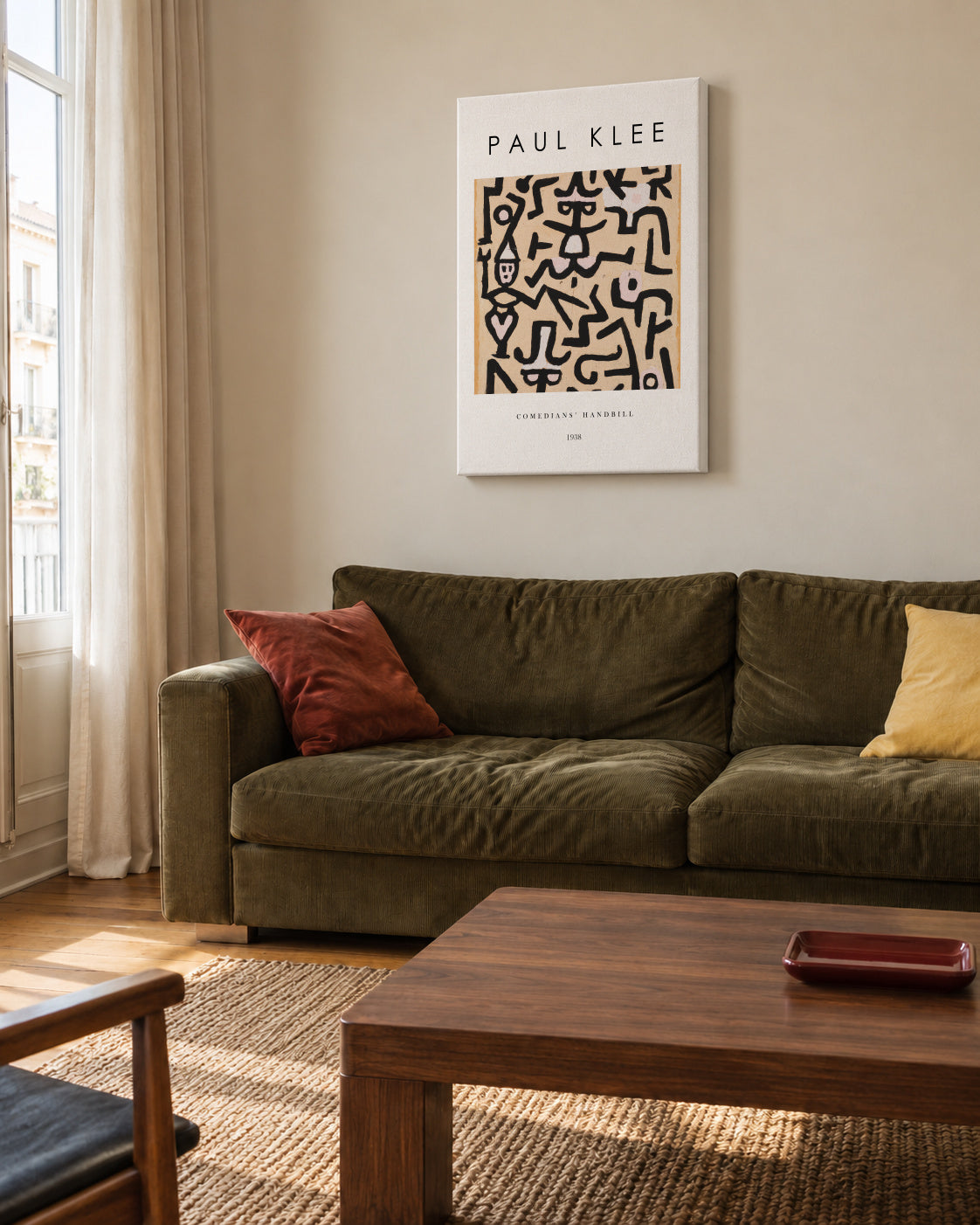 Comedians' Handbill Exhibition White - Paul Klee - Unframed canvas in an interior