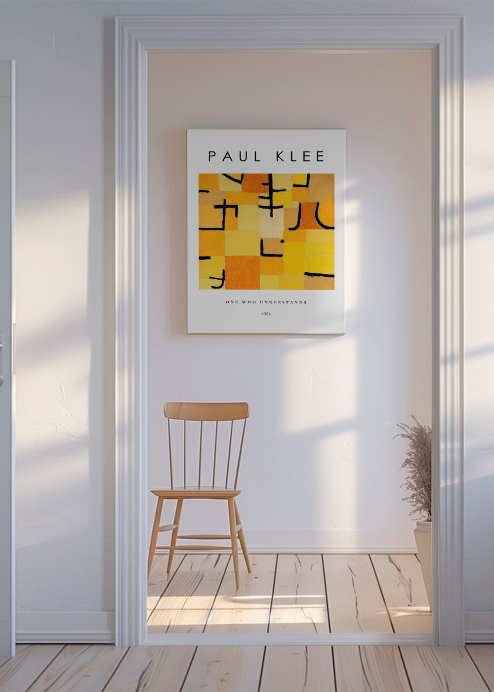 Obraz abstrakcyjny z żółtymi blokami