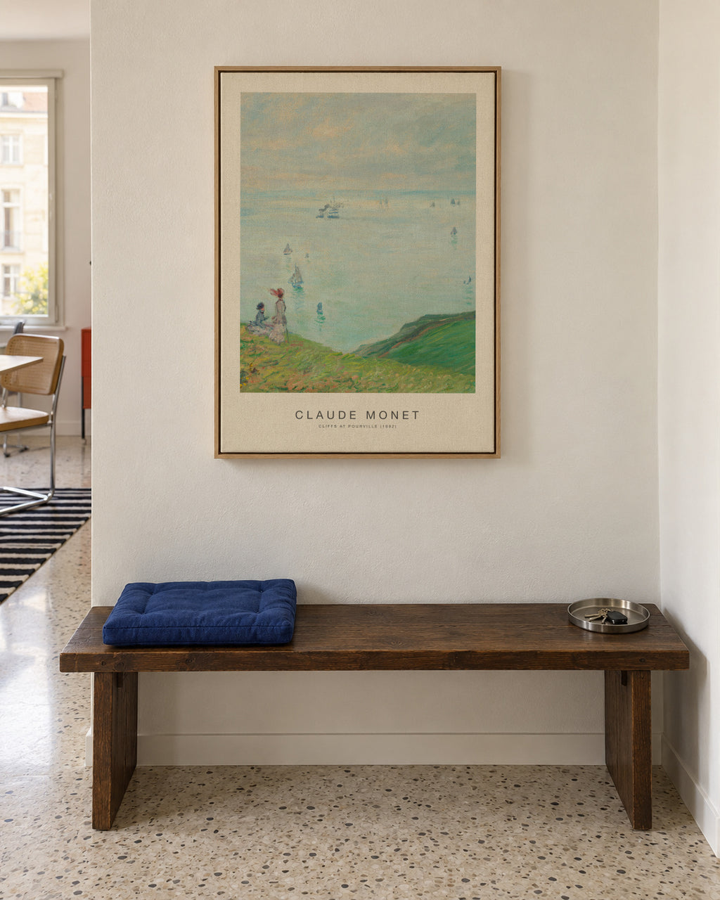 Cliffs at Pourville (Special Edition) - Claude Monet - Framed canvas in an interior