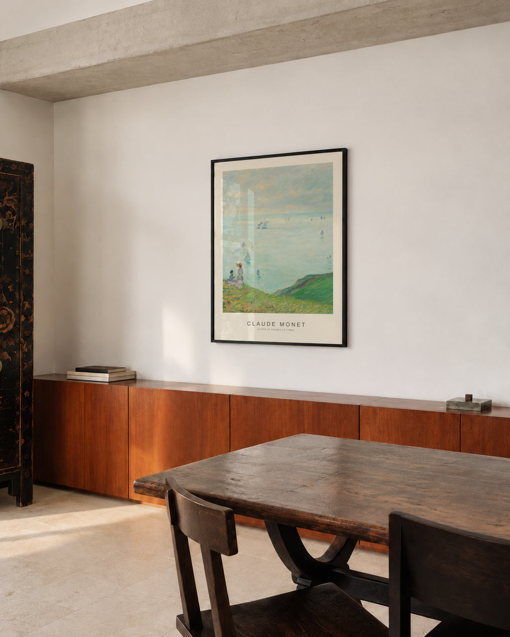 Cliffs at Pourville (Special Edition) - Claude Monet - Framed poster in an interior
