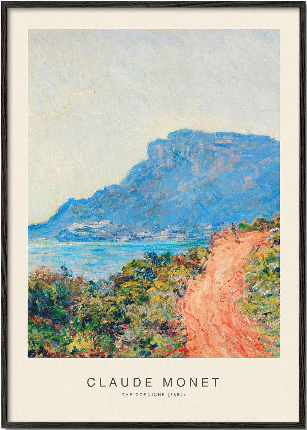 Obraz krajobrazowy: morska corniche w niebieskim