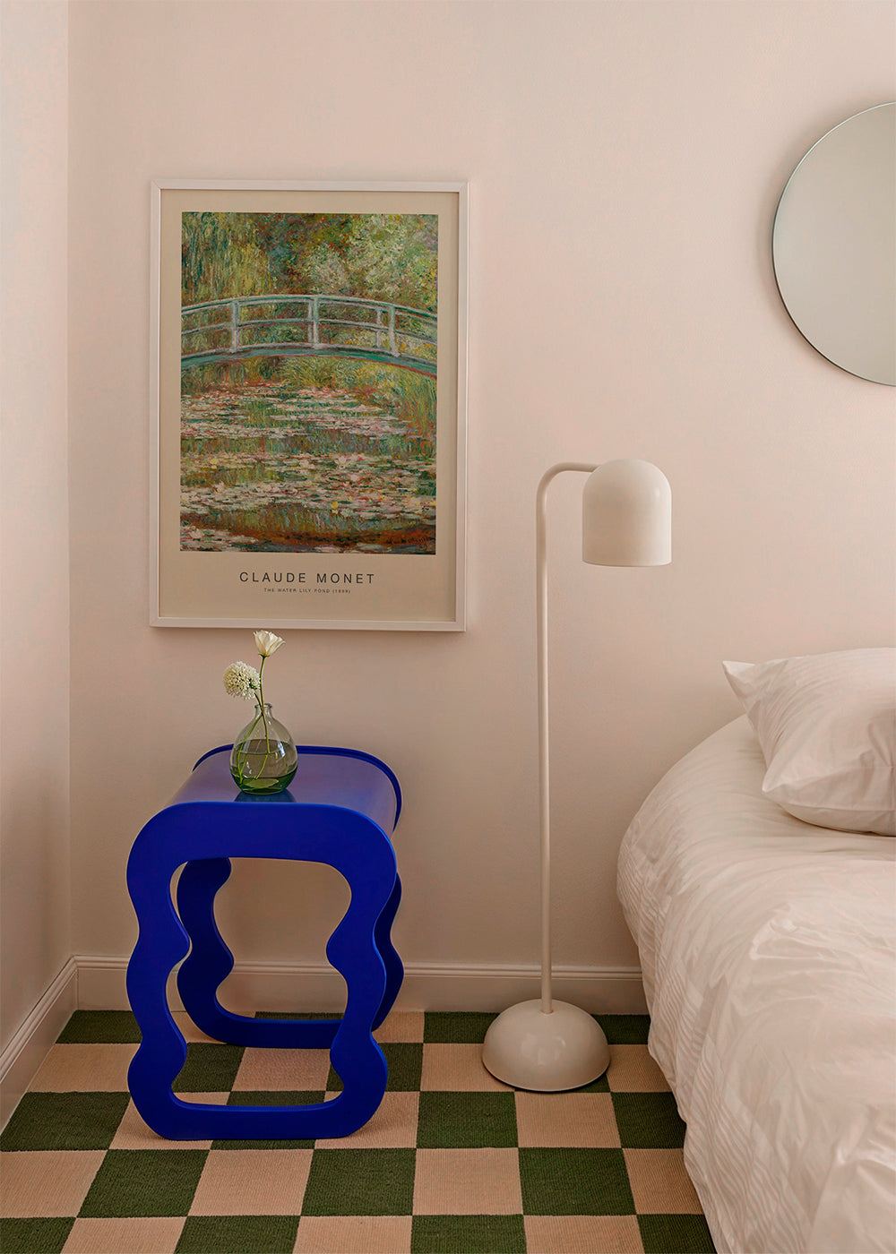 Plakat botaniczny lilie wodne i most Moneta