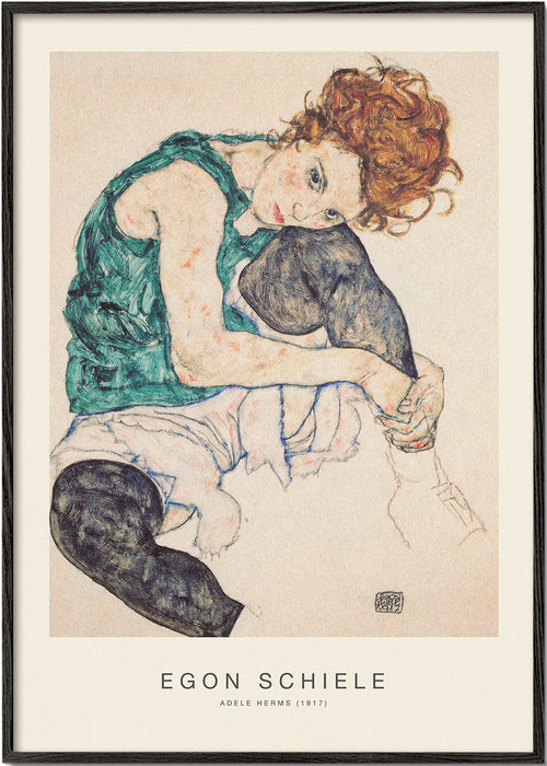 Vintage plakat: portret Adele Herms autorstwa Egona Schiele