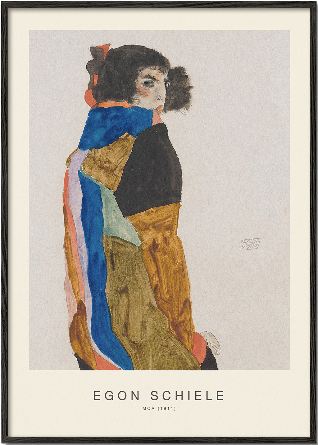 Plakat vintage ekspresyjny portret kobiecy