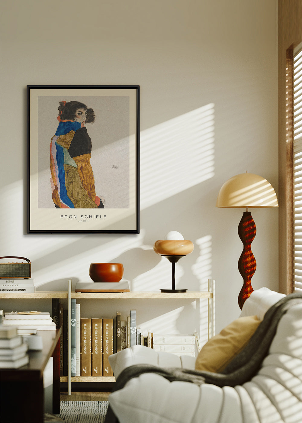 Plakat vintage ekspresyjny portret kobiecy