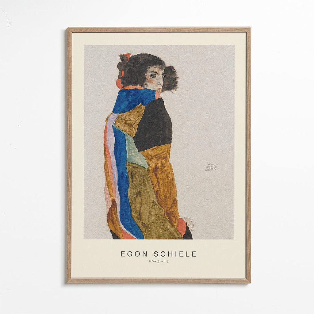 Plakat vintage ekspresyjny portret kobiecy