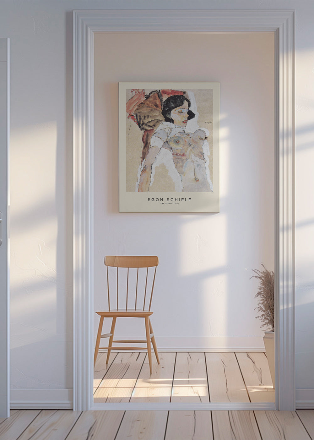 Wintage plakat: leżąca postać kobieca Egon Schiele