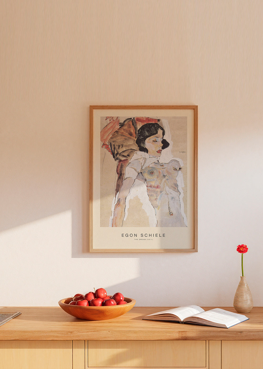 Wintage plakat: leżąca postać kobieca Egon Schiele