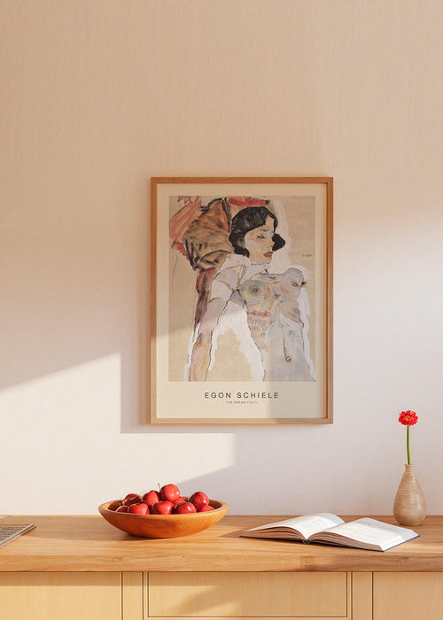 Wintage plakat: leżąca postać kobieca Egon Schiele