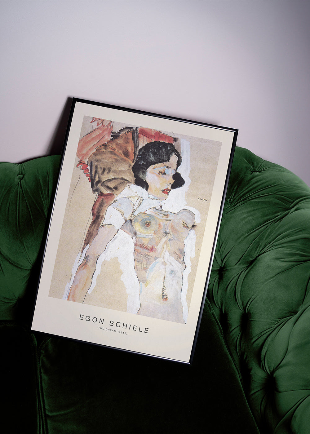 Wintage plakat: leżąca postać kobieca Egon Schiele