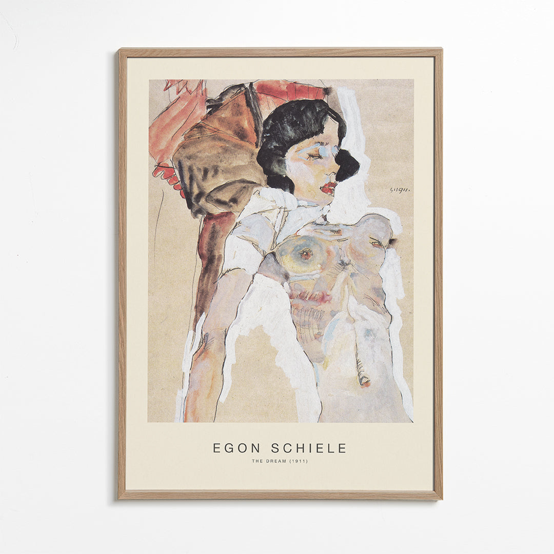 Wintage plakat: leżąca postać kobieca Egon Schiele