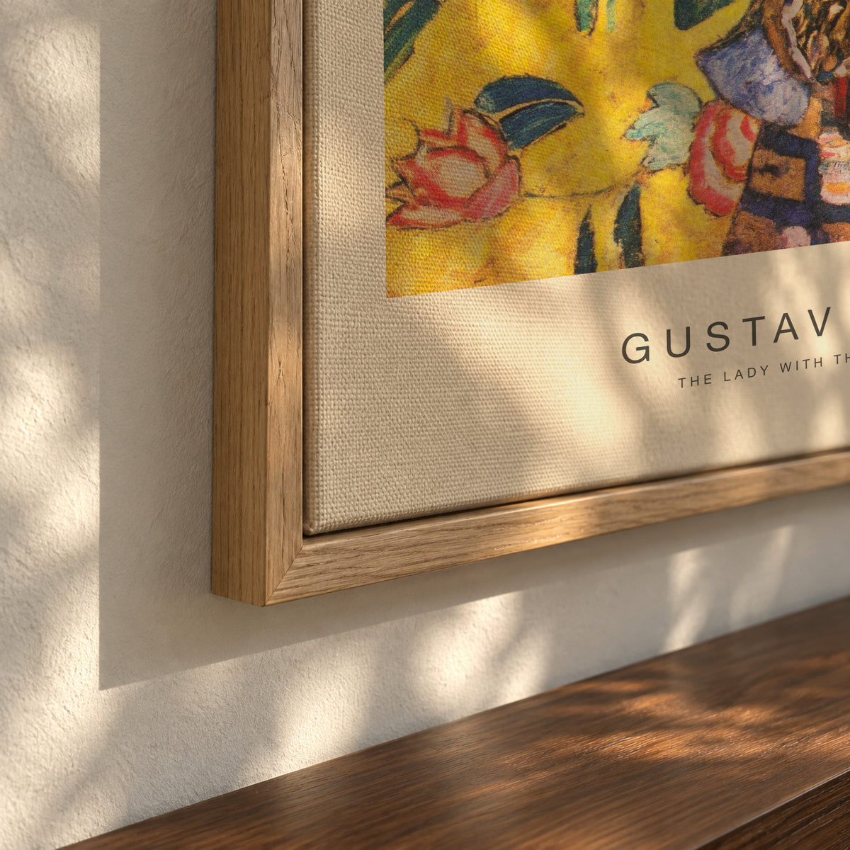 The Lady with the Fan (Special Edition) - Gustav Klimt - Framed canvas detail