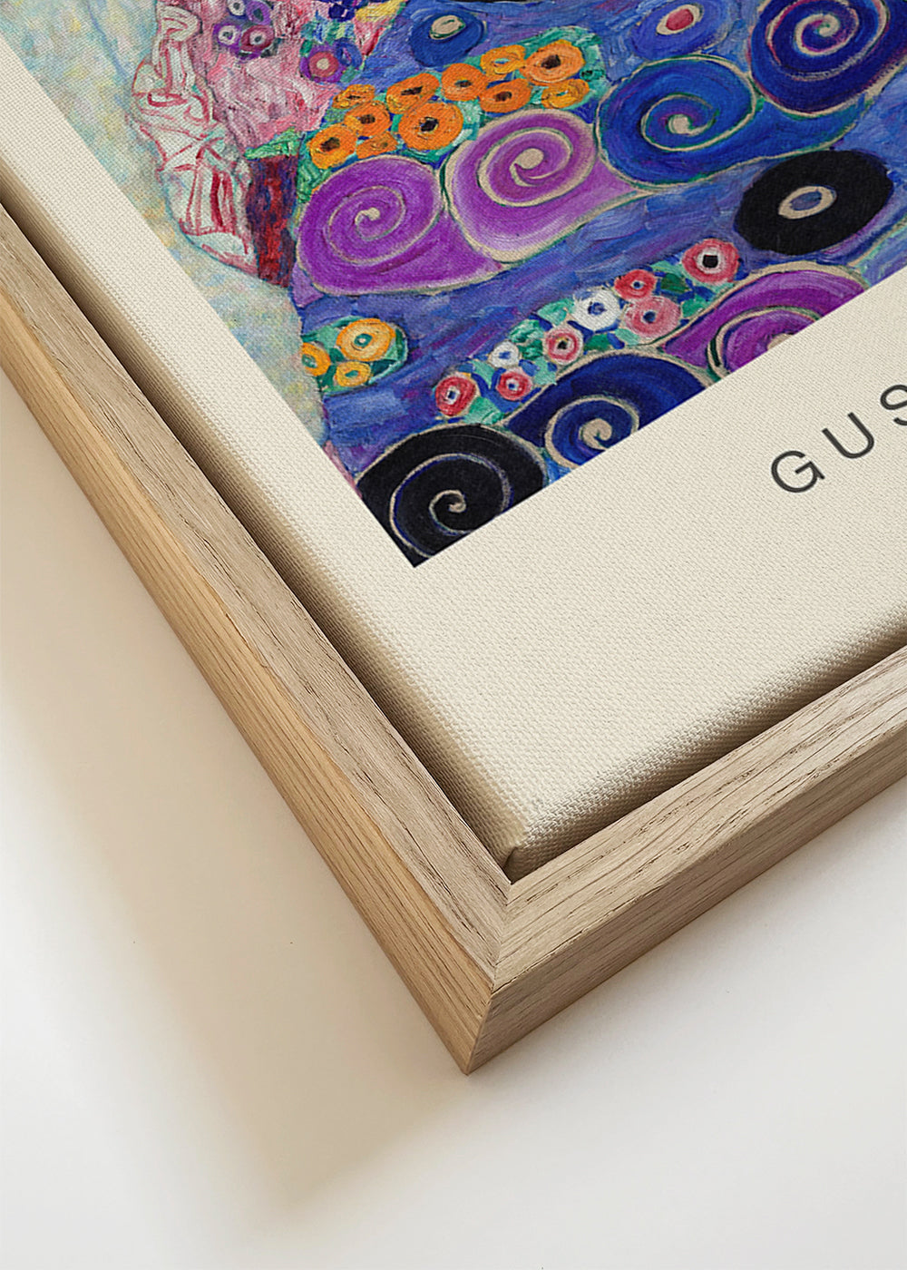 Wydruk vintage z ornamentycznymi postaciami inspirowany Klimtem