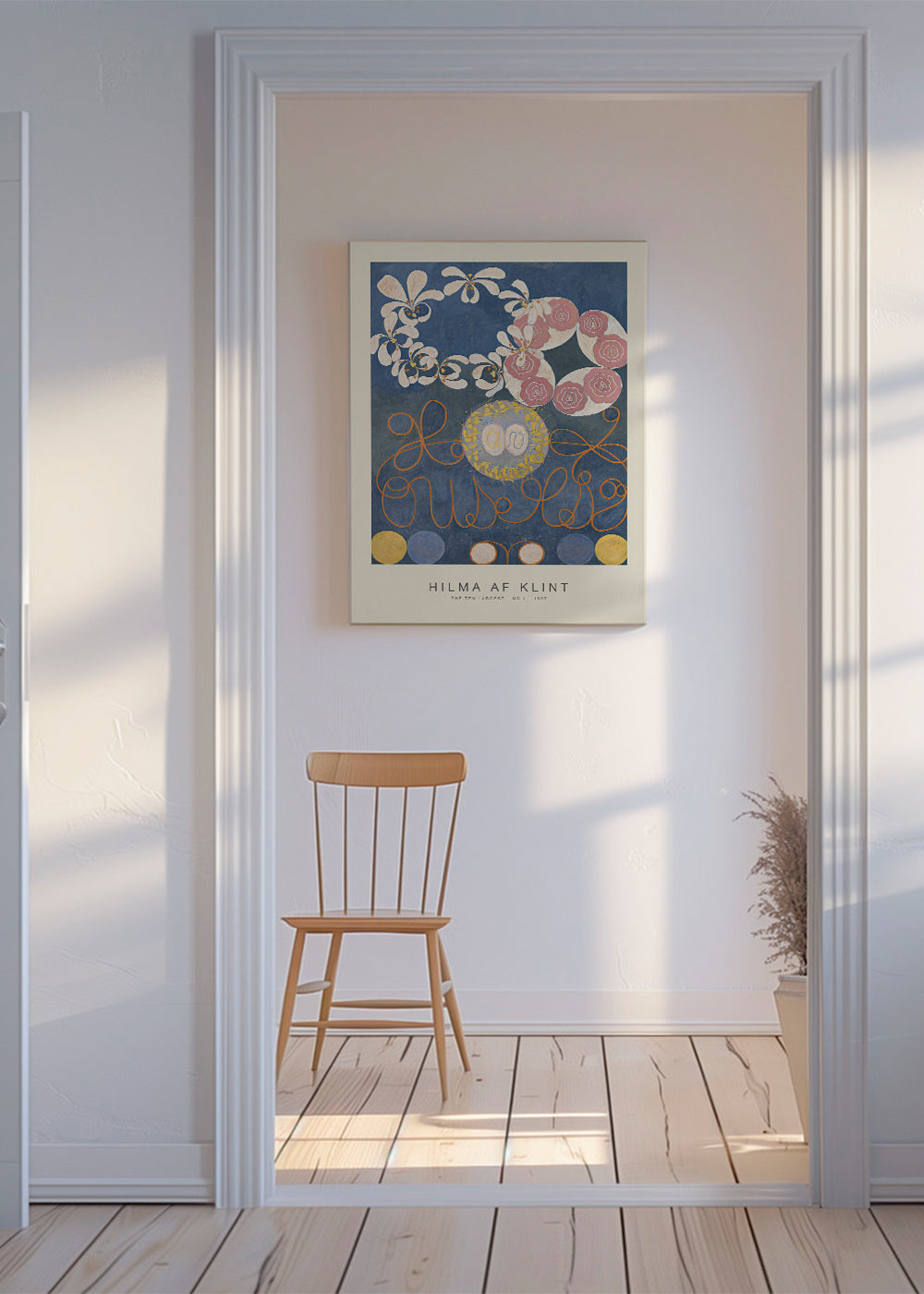 Plakat botaniczny z kwiatowymi kręgami
