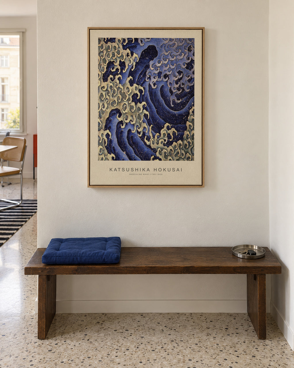 Masculine Wave (Special Edition) - Katsushika Hokusai - Framed canvas in an interior