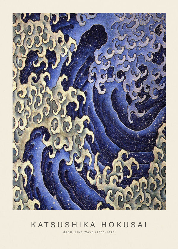 Ilustracja fali Hokusai w niebieskim