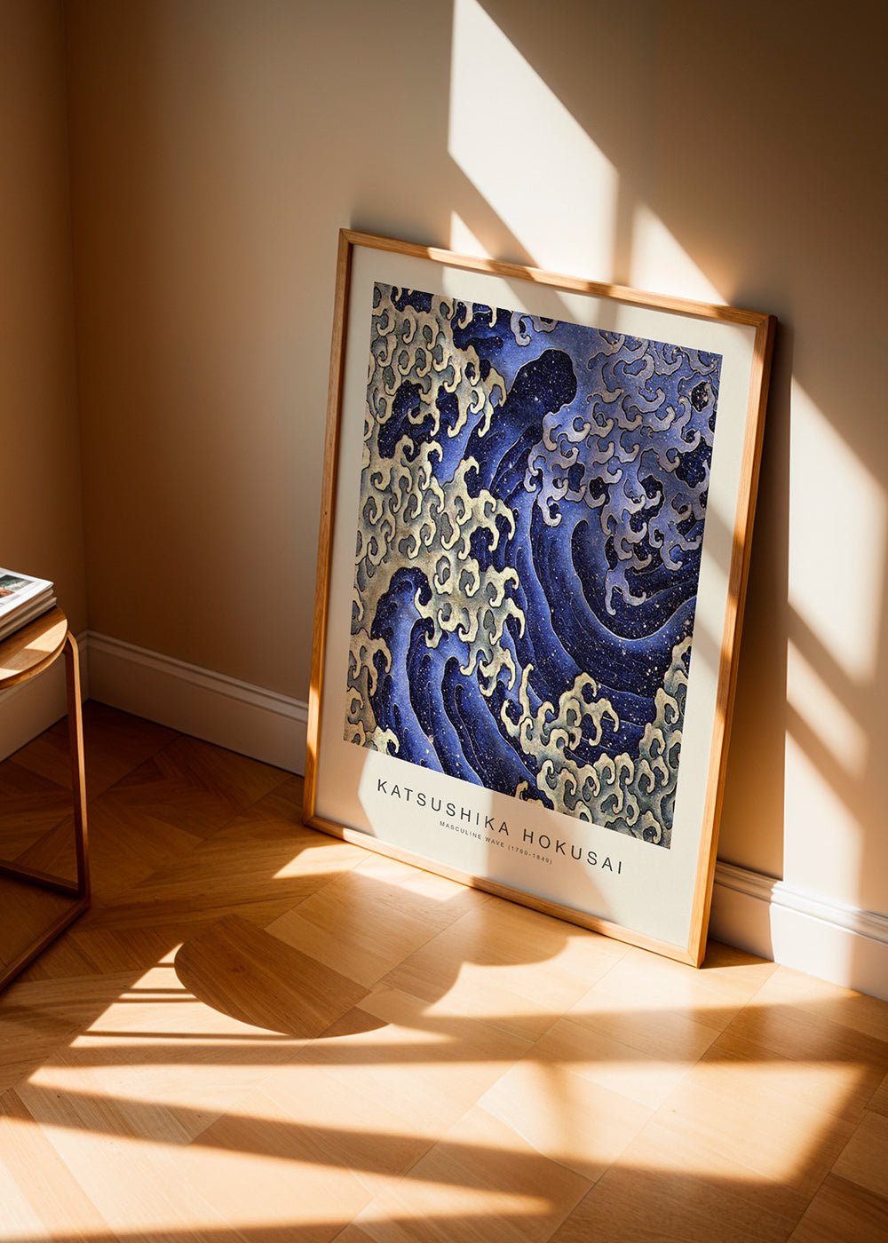 Ilustracja fali Hokusai w niebieskim