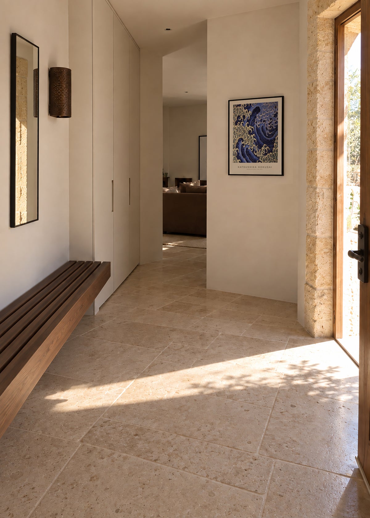 Masculine Wave (Special Edition) - Katsushika Hokusai - Framed poster in an interior