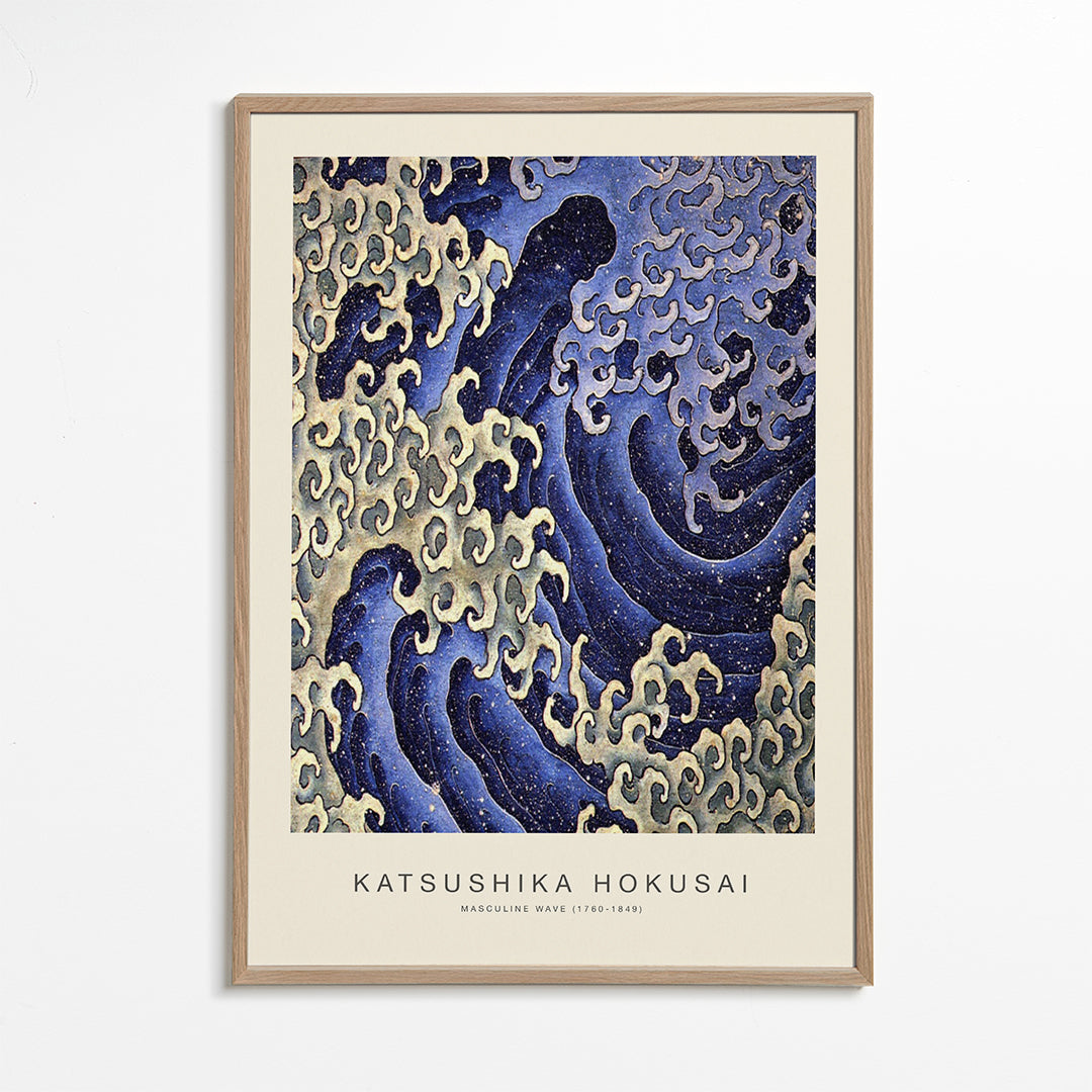 Ilustracja fali Hokusai w niebieskim