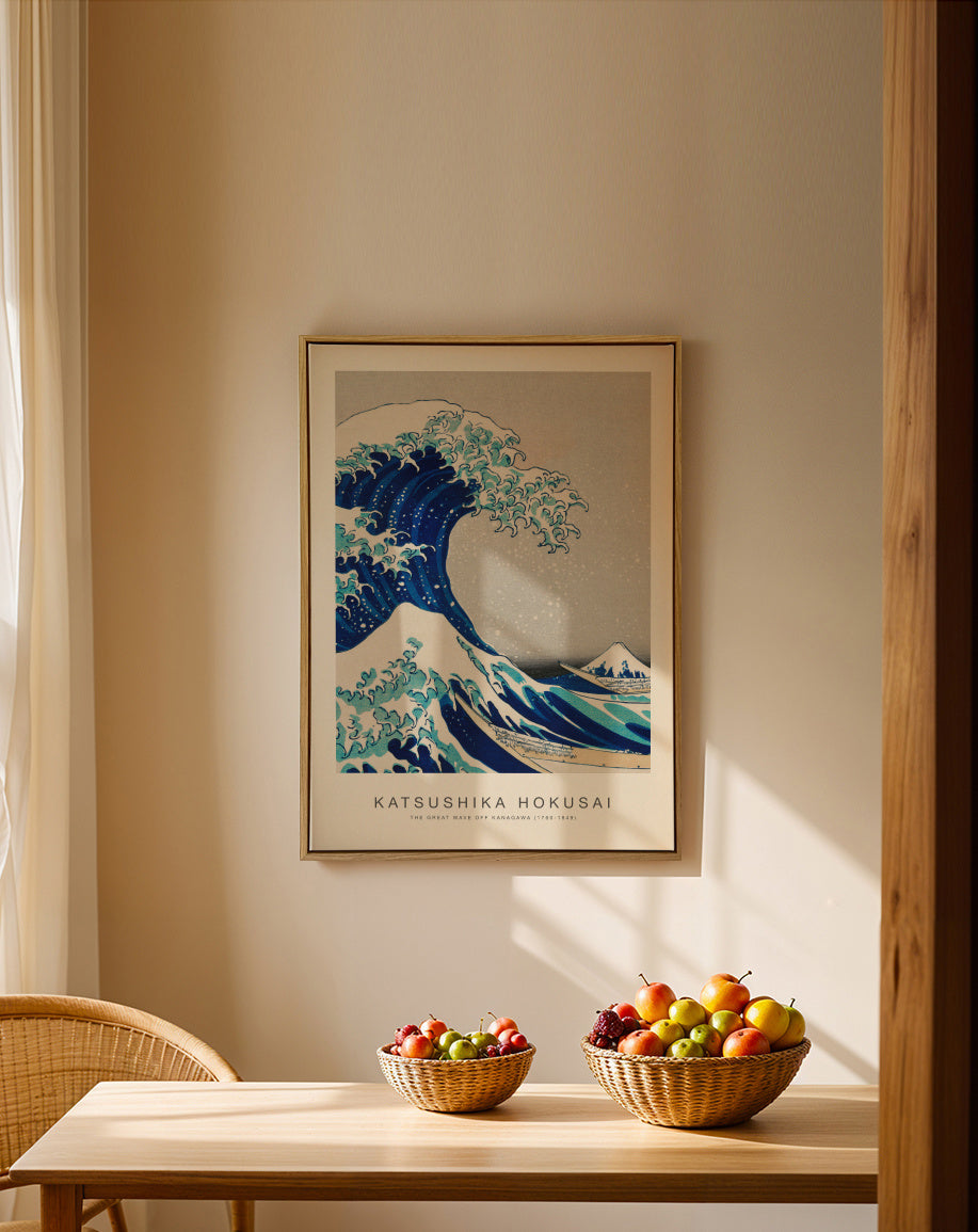 The Great Wave Off Kanagawa (Special Edition) - Katsushika Hokusai - Framed canvas in an interior