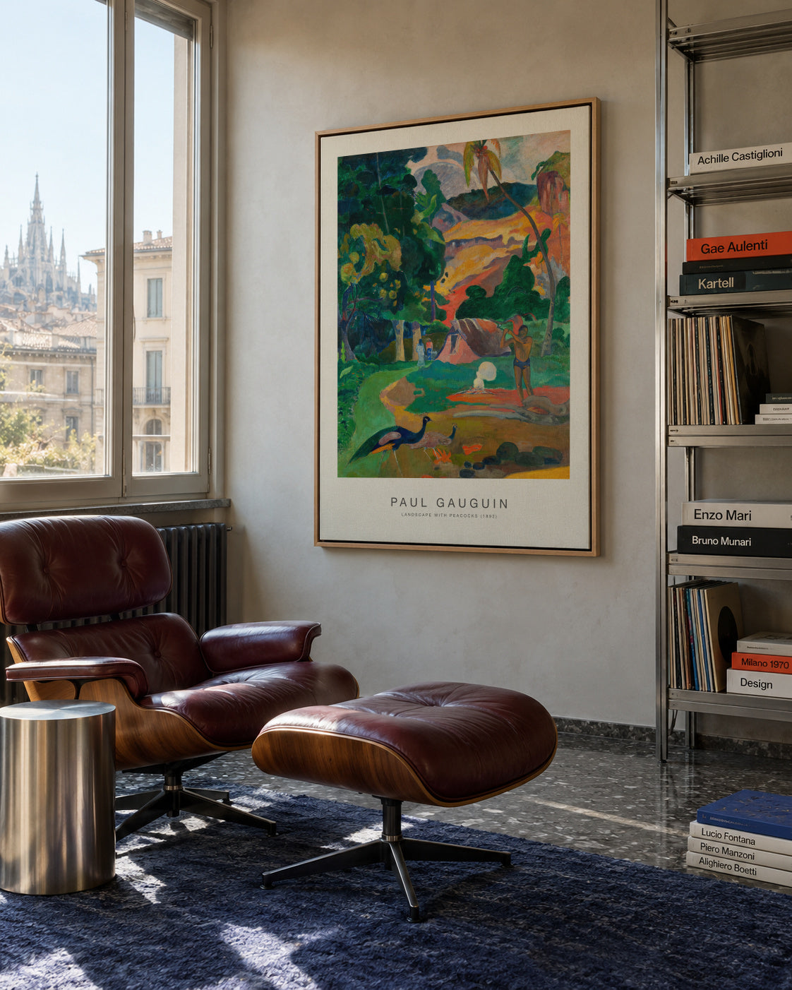 Landscape with Peacocks (Special Edition) - Paul Gauguin - Framed canvas in an interior