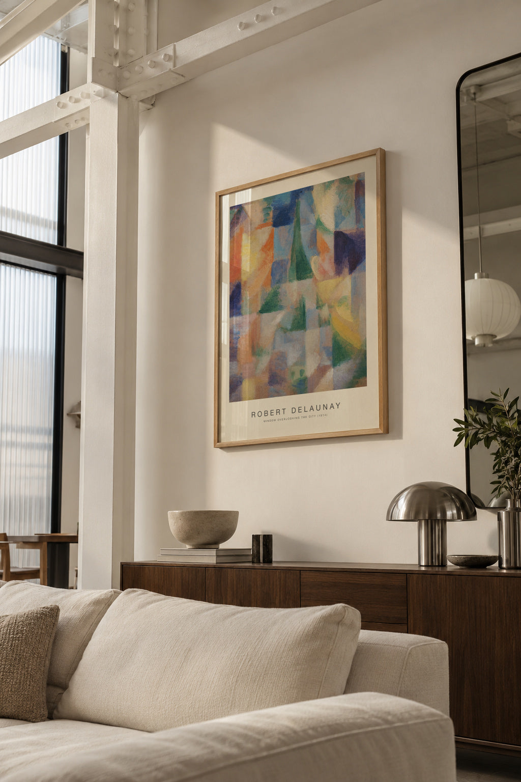 Window overlooking the City (Special Edition) - Robert Delaunay - Framed poster in an interior