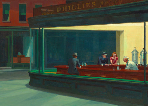 Sztuka do kuchni Nighthawks: nocna scena w dinerze