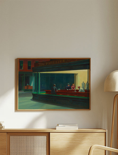 Sztuka do kuchni Nighthawks: nocna scena w dinerze