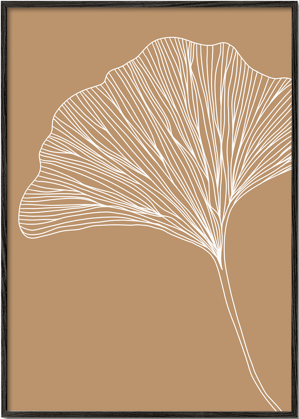 Plakat botaniczny z liściem miłorzębu
