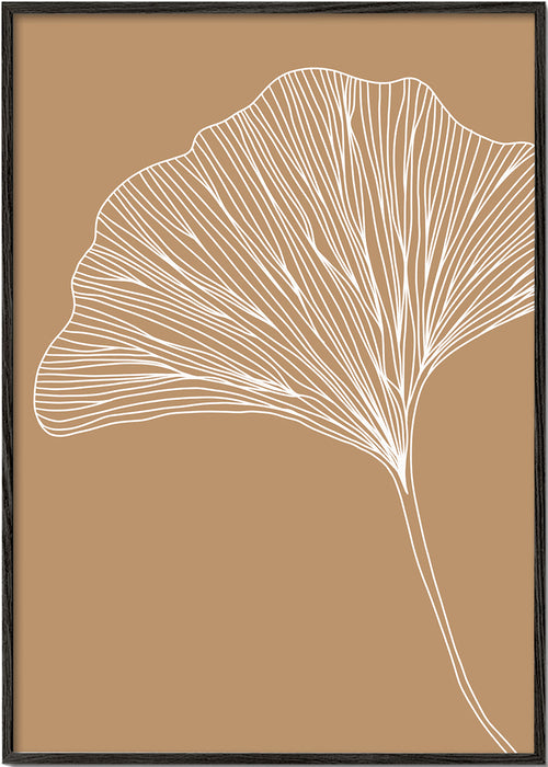 Plakat botaniczny z liściem miłorzębu