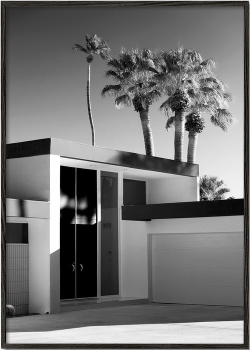 Fotografia architektoniczna Palm Springs w czerni i bieli