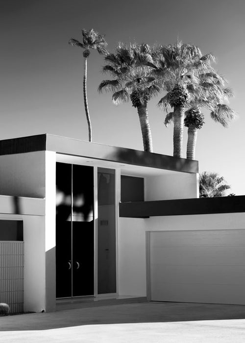 Fotografia architektoniczna Palm Springs w czerni i bieli