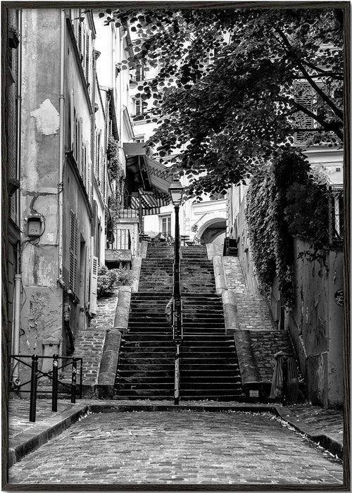 Sztuka do kuchni: Schody Montmartre w czerni i bieli