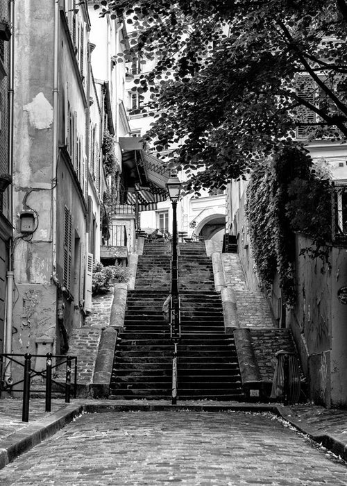 Sztuka do kuchni: Schody Montmartre w czerni i bieli