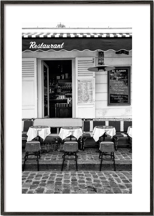 Sztuka do kuchni Paryskie bistro czarno-białe