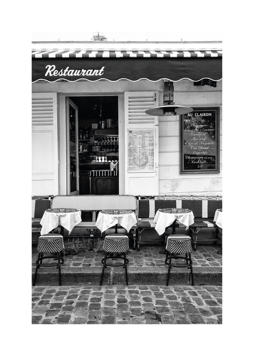 Sztuka do kuchni Paryskie bistro czarno-białe