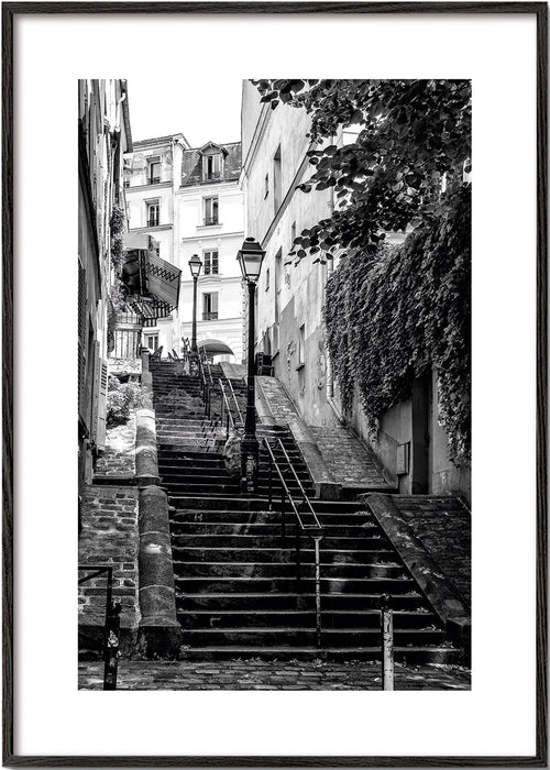 Sztuka do kuchni: Schody Montmartre w czerni i bieli