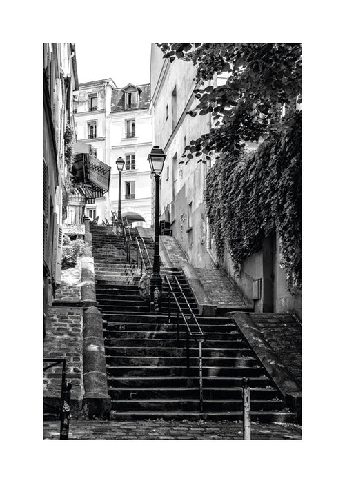 Sztuka do kuchni: Schody Montmartre w czerni i bieli
