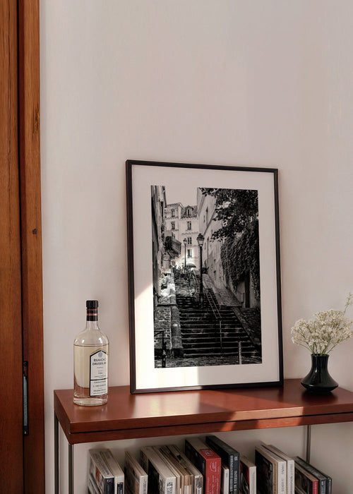 Sztuka do kuchni: Schody Montmartre w czerni i bieli