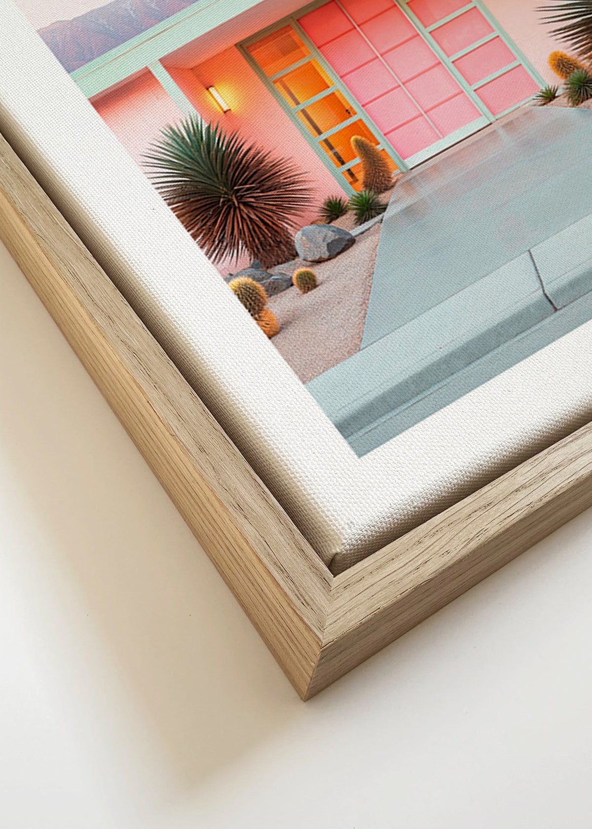 Plakat botaniczny Palm Springs różowy – Canvas detail