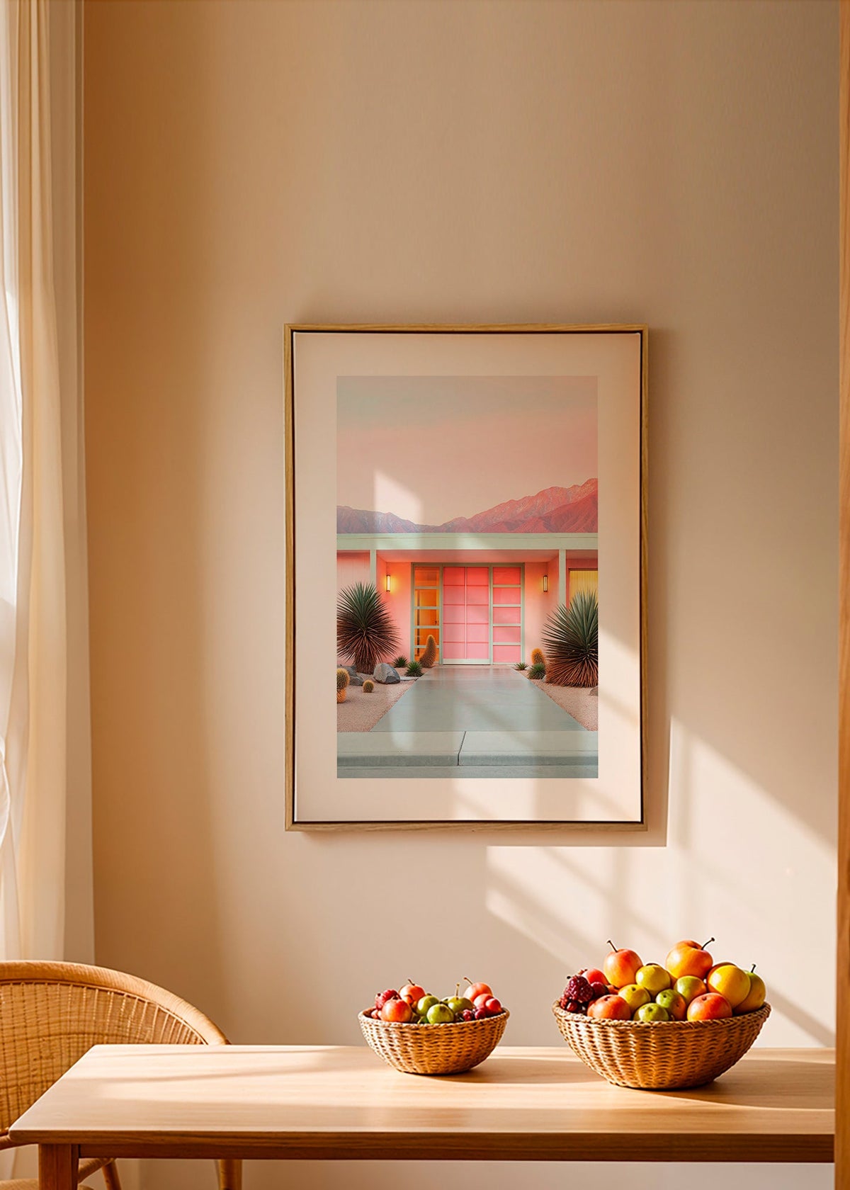 Plakat botaniczny Palm Springs różowy – Canvas1