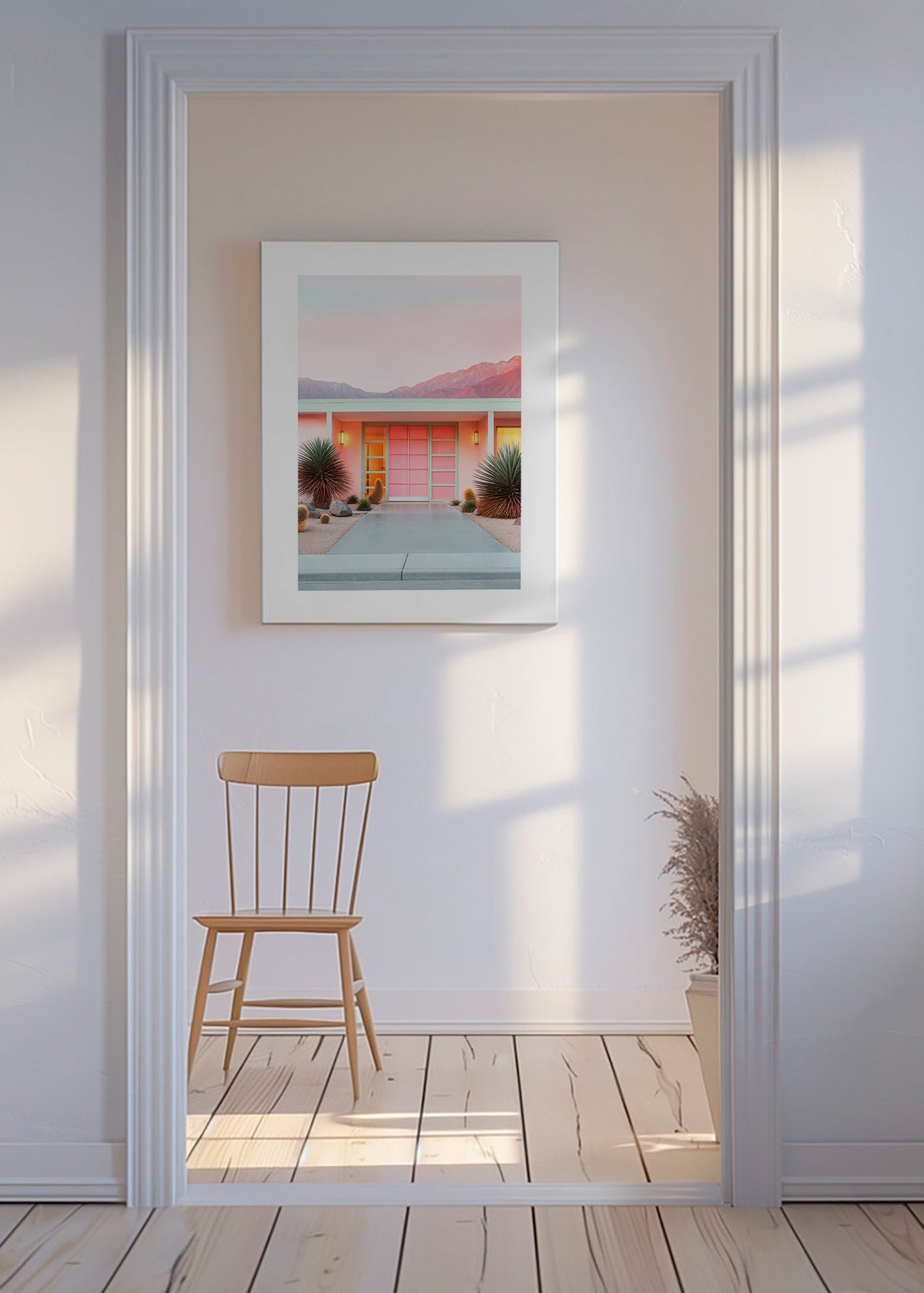 Plakat botaniczny Palm Springs różowy – Canvas