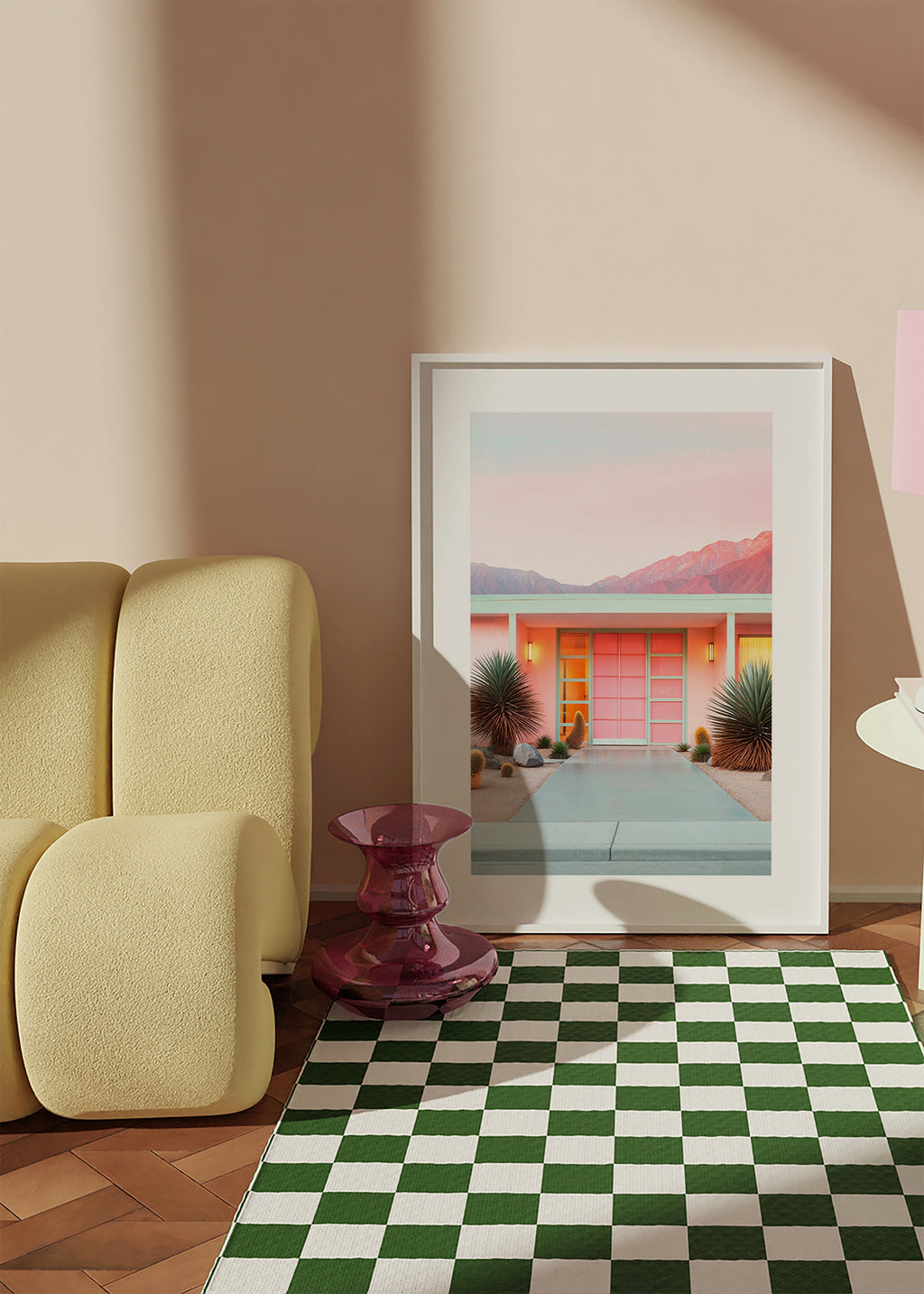 Plakat botaniczny Palm Springs różowy – Product1