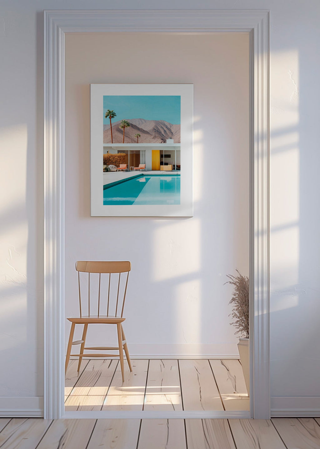 Obraz krajobrazowy z basenem i palmami – Canvas