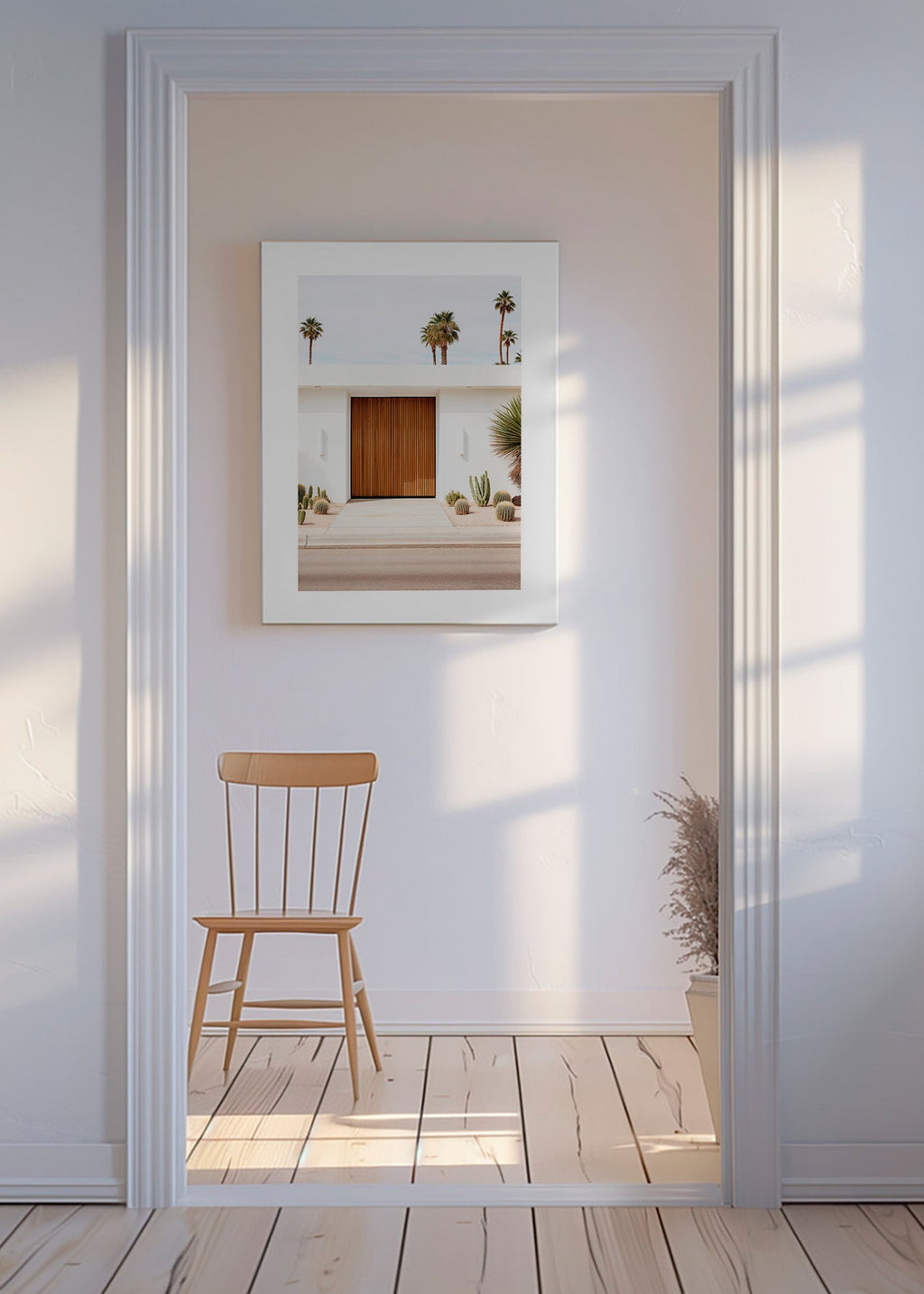 Fotografia architektoniczna z drzwiami lamelowymi – Canvas
