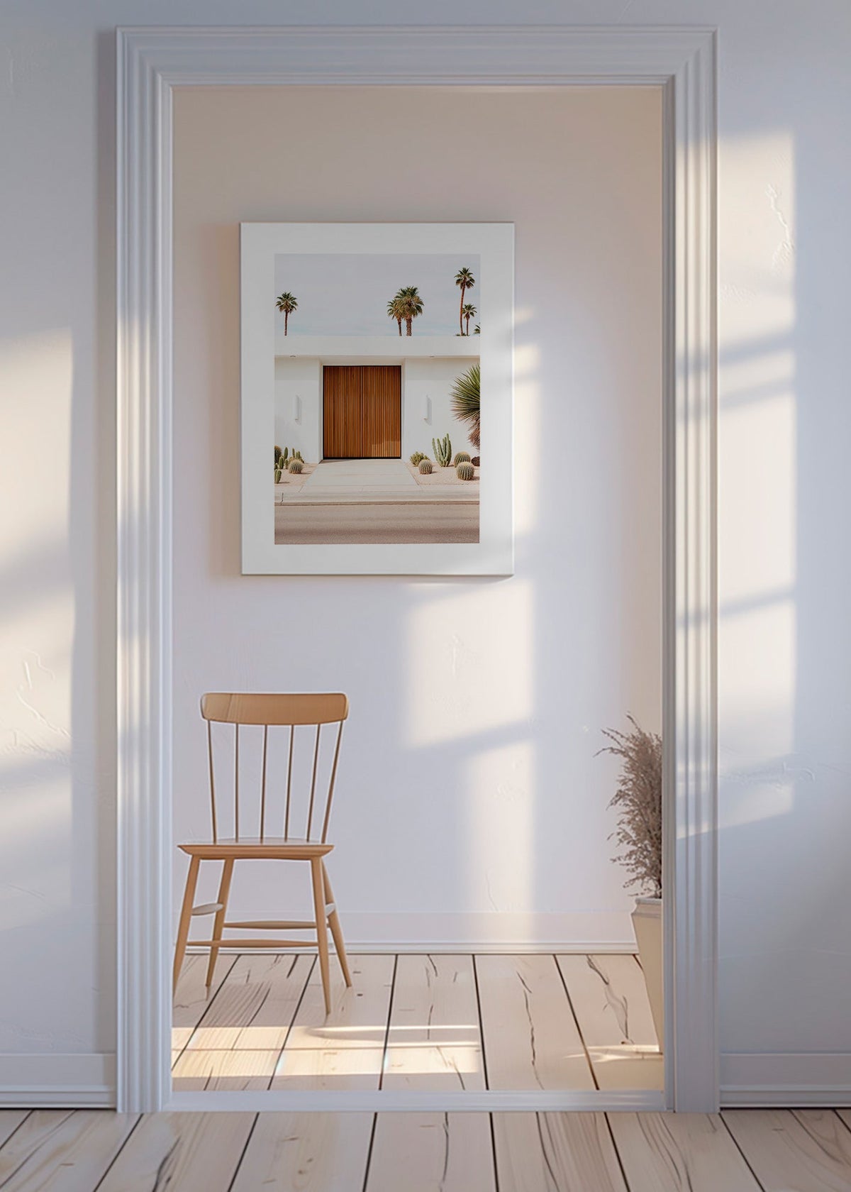 Fotografia architektoniczna z drzwiami lamelowymi – Canvas