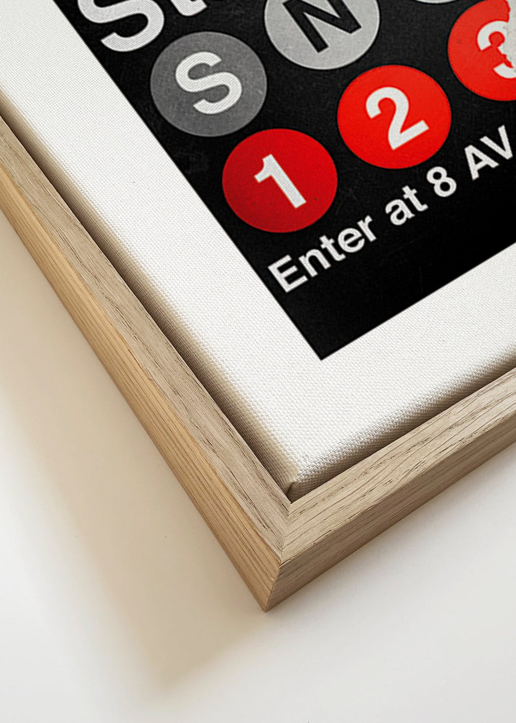 Plakat miast z czerwonym szyldem Metro – Canvas detail